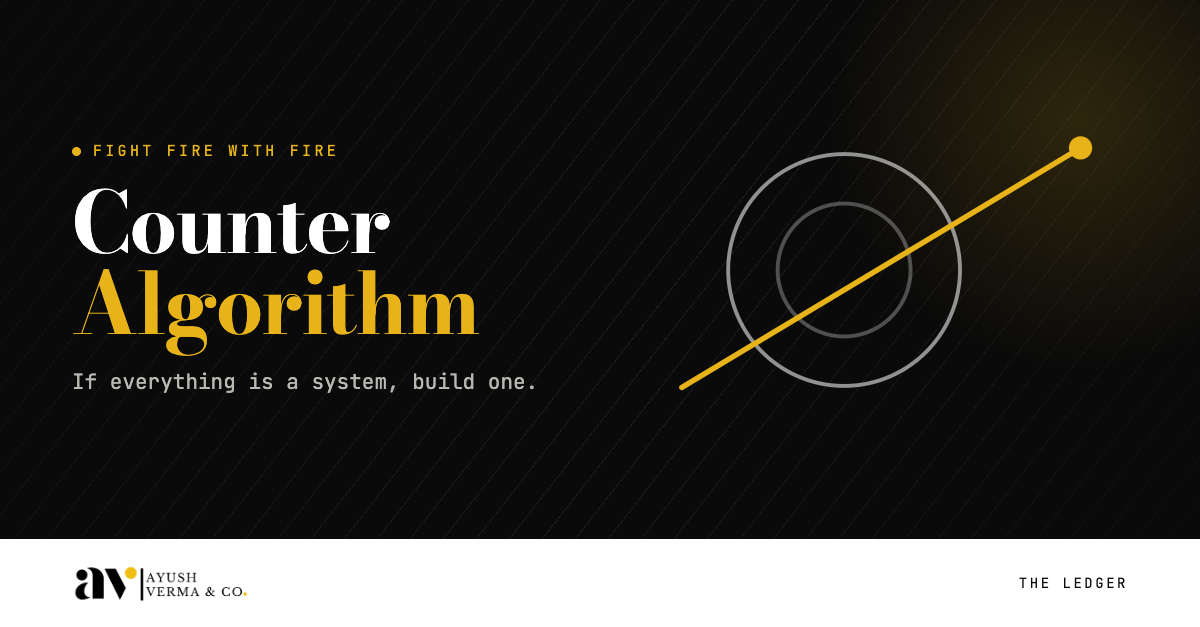 If everything is an algorithm, why not build one to fight it by Ayush Verma